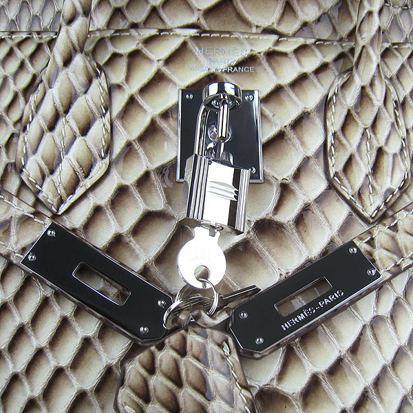 Replica Hermes Birkin 35CM Fish Veins Leather Bag Grey 6088 On Sale